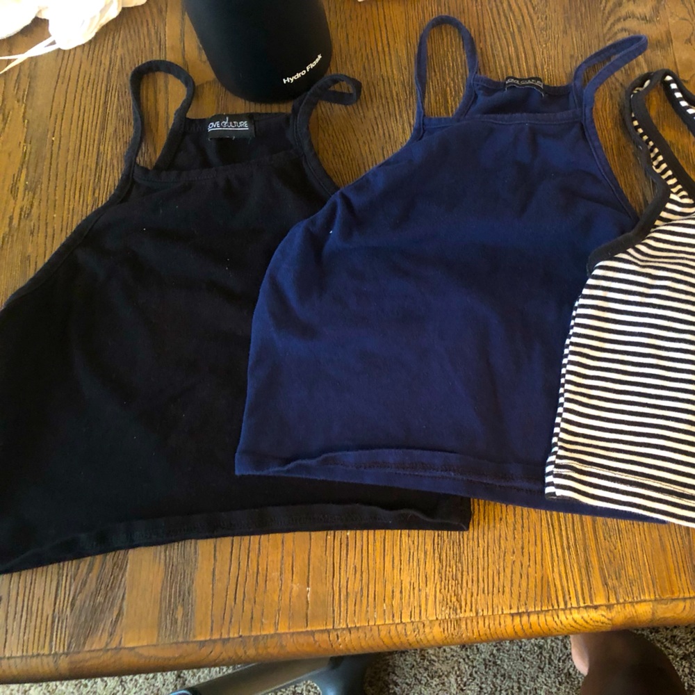 (3) Racerback crop tops